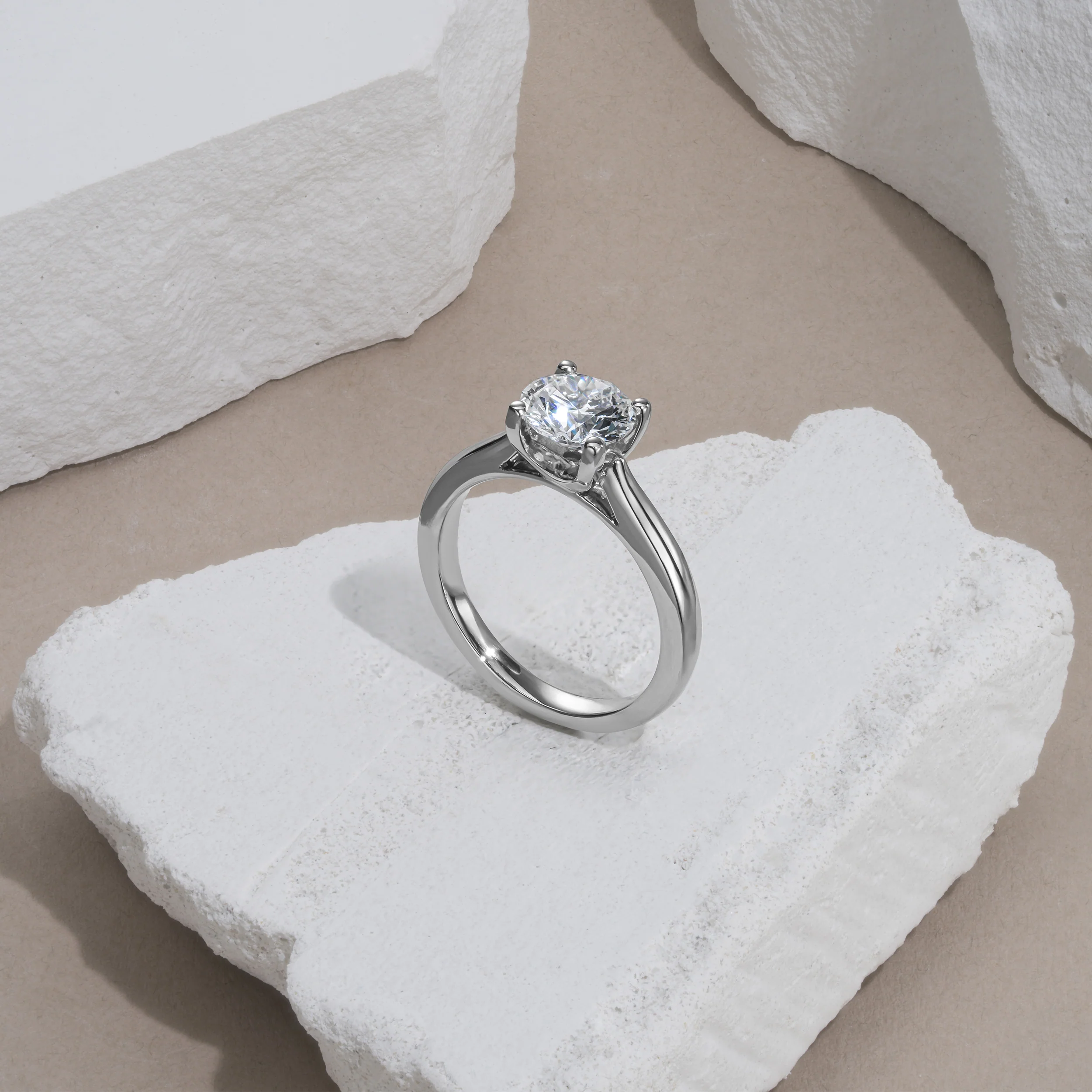 Certified 1.00CT Grace Platinum Engagement Ring G/VS - Image 4