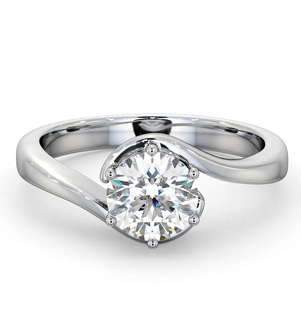 Certified 1.00CT Leah 18K White Gold Engagement Ring G/SI2 - Image 3
