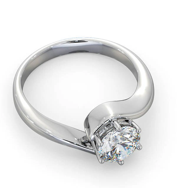 Certified 1.00CT Leah Platinum Engagement Ring G/SI1 - Image 4
