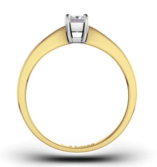 Certified Emerald Cut 18K Gold Diamond Engagement Ring 0.25CT-G-H/SI - Image 2