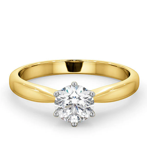 Certified High Set Chloe 18KY DIAMOND Engagement Ring 0.75CT - Image 3