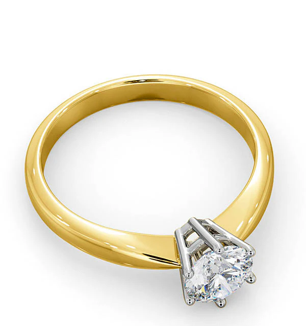 Certified High Set Chloe 18KY DIAMOND Engagement Ring 0.75CT - Image 4