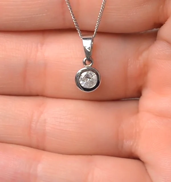 Certified Lab Diamond 0.50CT Emily 18K White Gold Pendant Necklace F/VS - Image 4