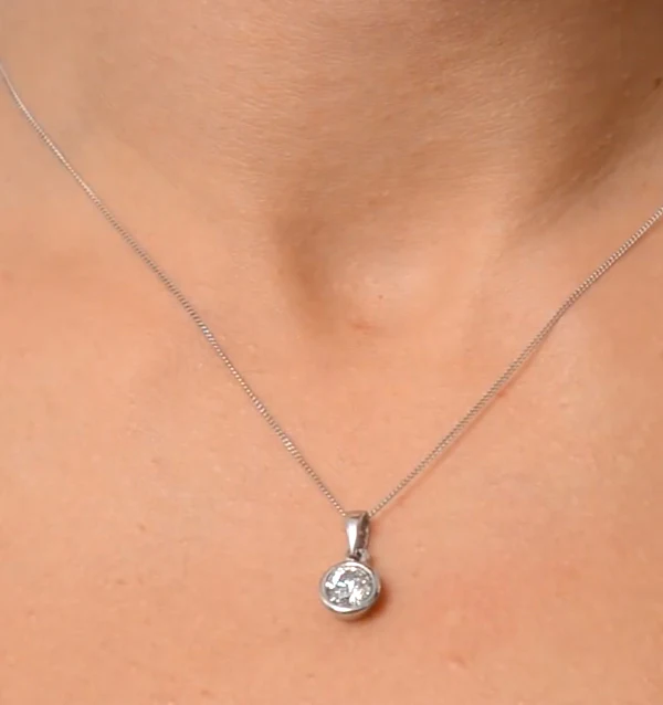Certified Lab Diamond 1.00CT Emily Platinum Pendant Necklace F/VS - Image 3