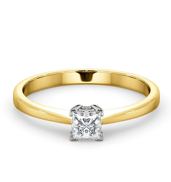 Certified Lauren 18K Gold Diamond Engagement Ring 0.33CT-G-H/SI - Image 3