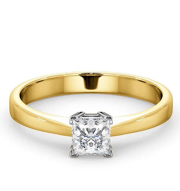Certified Lauren 18K Gold Diamond Engagement Ring 0.50CT-G-H/SI - Image 3