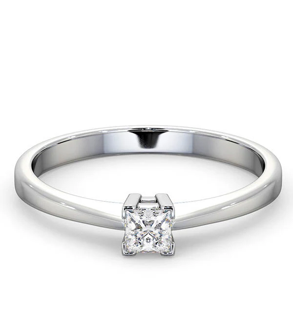 Certified Lauren 18K White Gold Diamond Engagement Ring 0.25CT-F-G/VS - Image 3