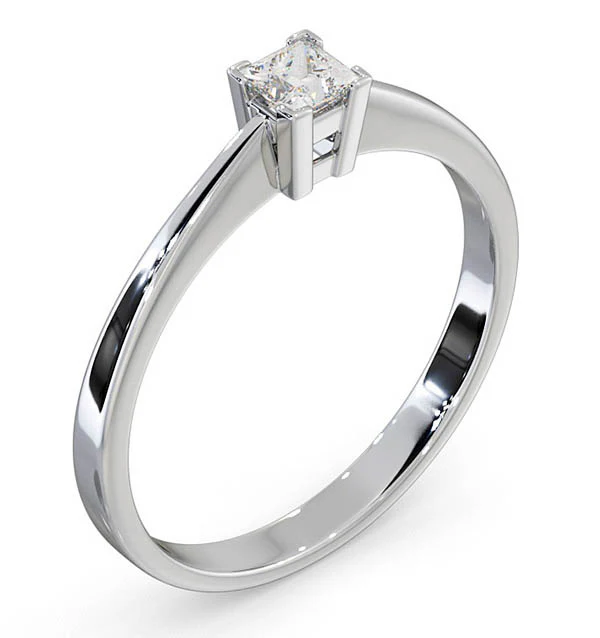 Certified Lauren Platinum Diamond Engagement Ring 0.25CT-G-H/SI - Image 2
