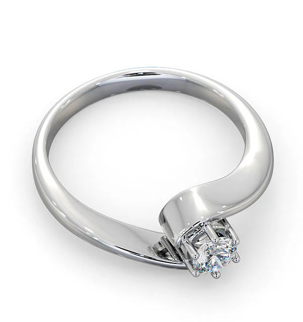 Certified Leah 18K White Gold Diamond Engagement Ring 0.25CT - Image 4