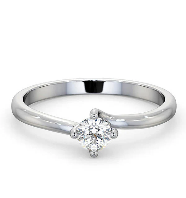 Certified Lily Platinum Diamond Engagement Ring 0.25CT-F-G/VS - Image 3