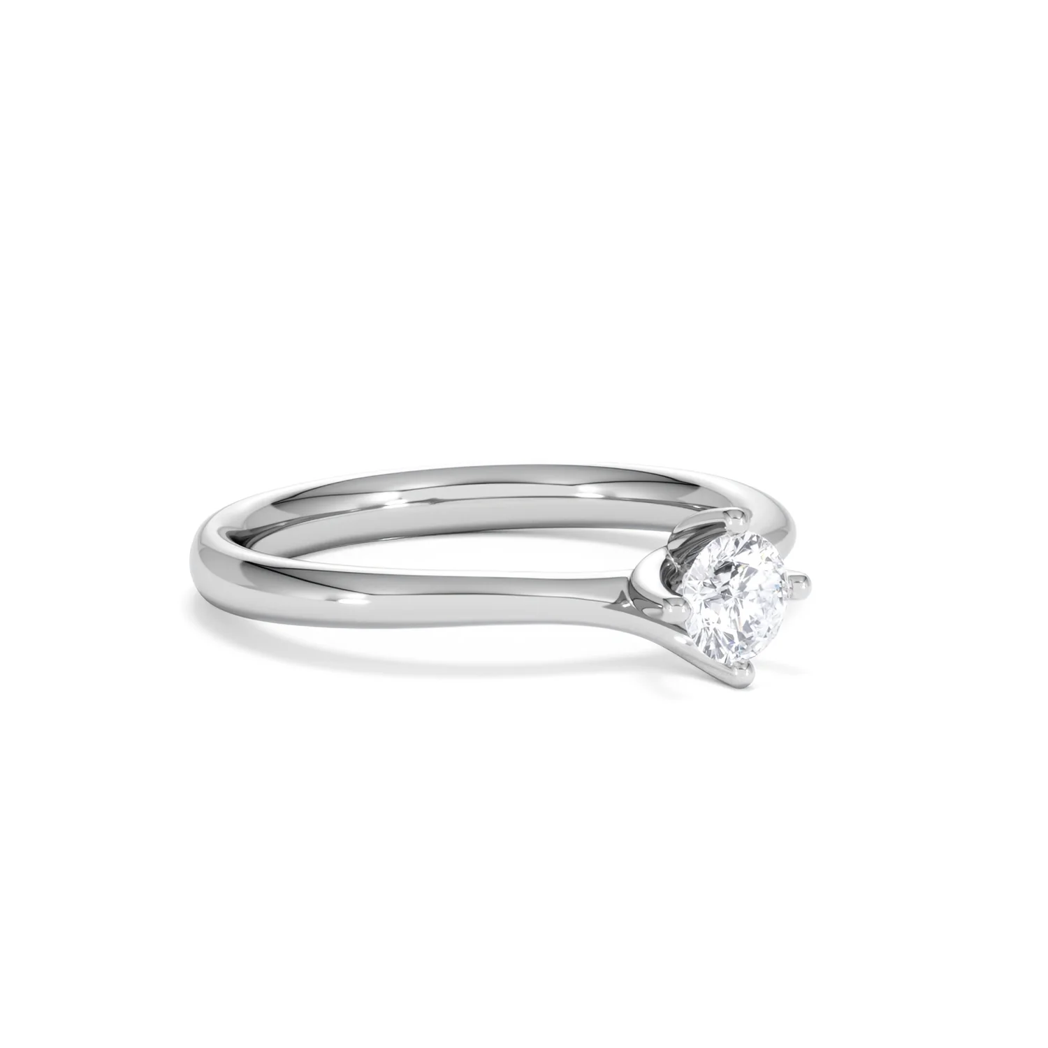 Certified Lily Platinum Diamond Engagement Ring 0.33CT-F-G/VS - Image 16