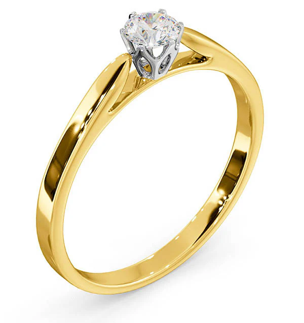 Certified Low Set Chloe 18K Gold Diamond Engagement Ring 0.25CT-F-G/VS - Image 2
