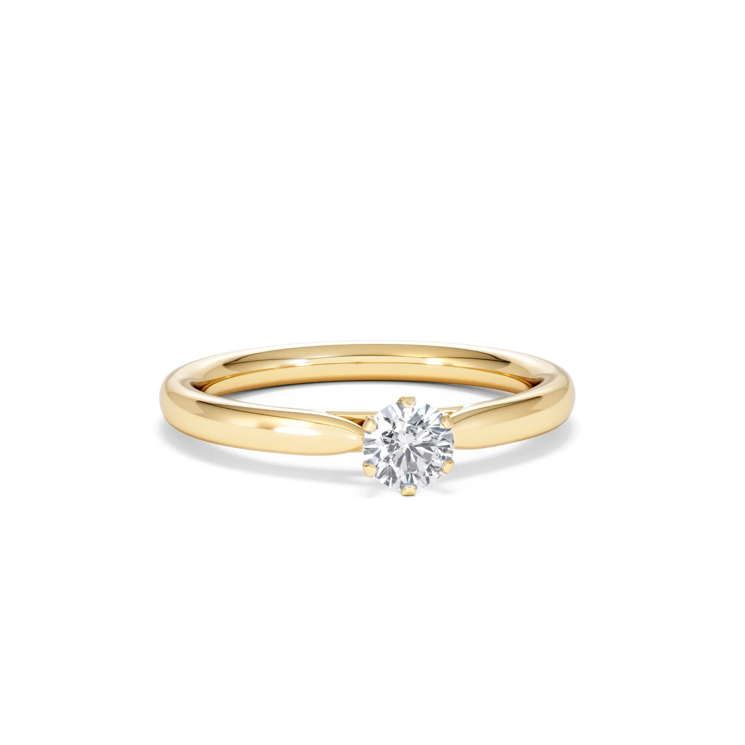 Certified Low Set Chloe 18K Gold Diamond Engagement Ring 0.33CT-F-G/VS - Image 10