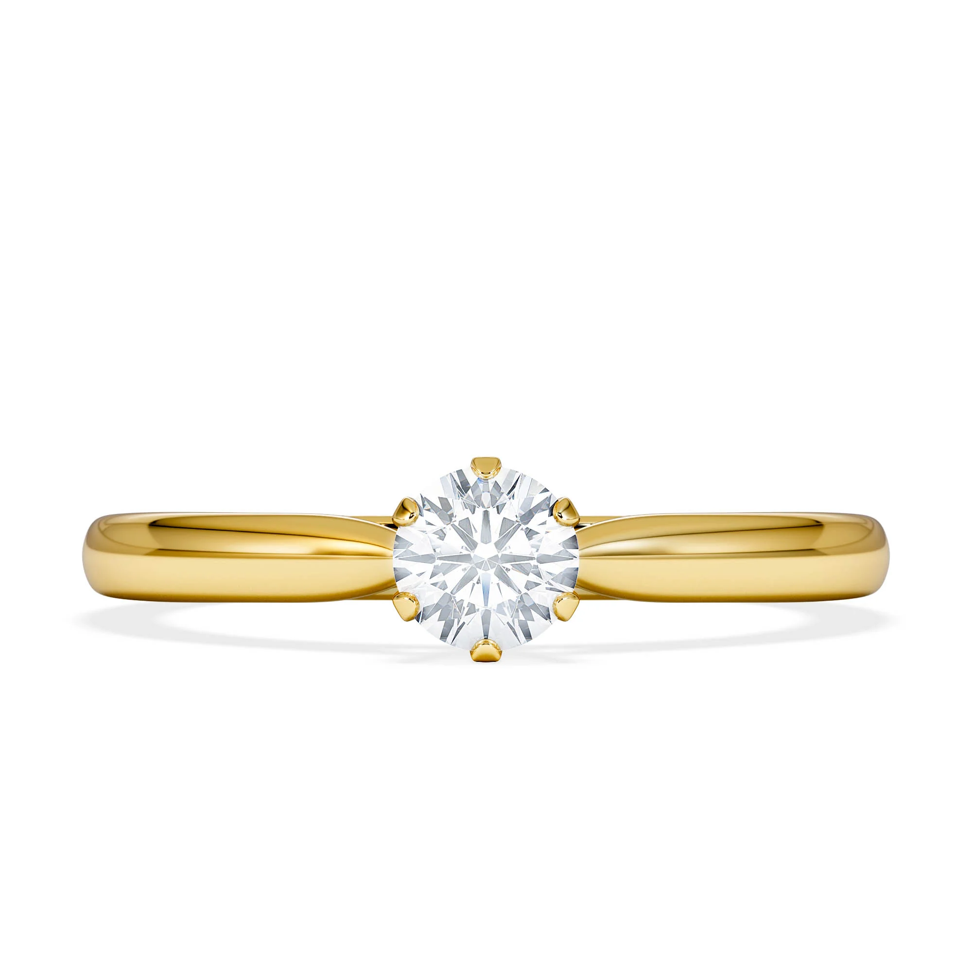 Certified Low Set Chloe 18K Gold Diamond Engagement Ring 0.33CT-F-G/VS - Image 6