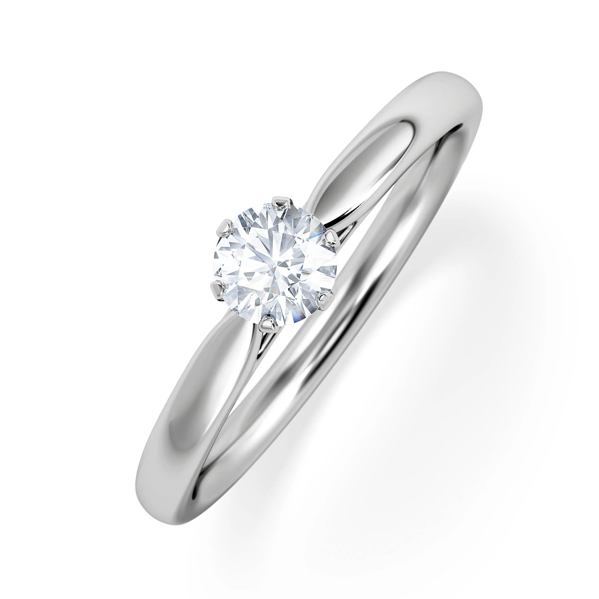 Certified Low Set Chloe Platinum Diamond Engagement Ring 0.33CT-F-G/VS