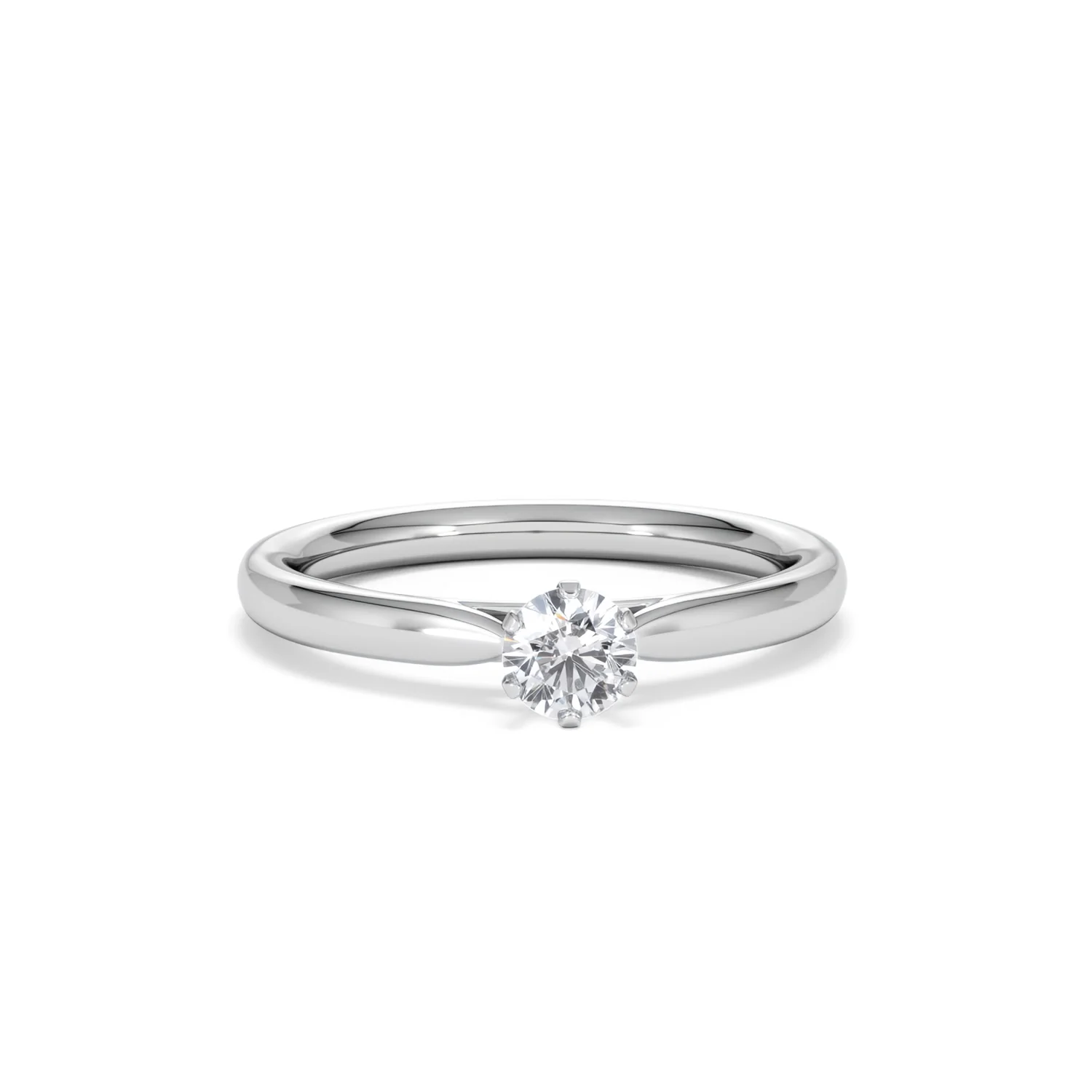 Certified Low Set Chloe Platinum Diamond Engagement Ring 0.33CT-F-G/VS - Image 9