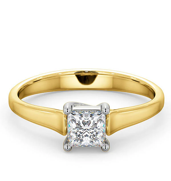 Certified Lucy 18K Gold Diamond Engagement Ring 0.50CT-F-G/VS - Image 3
