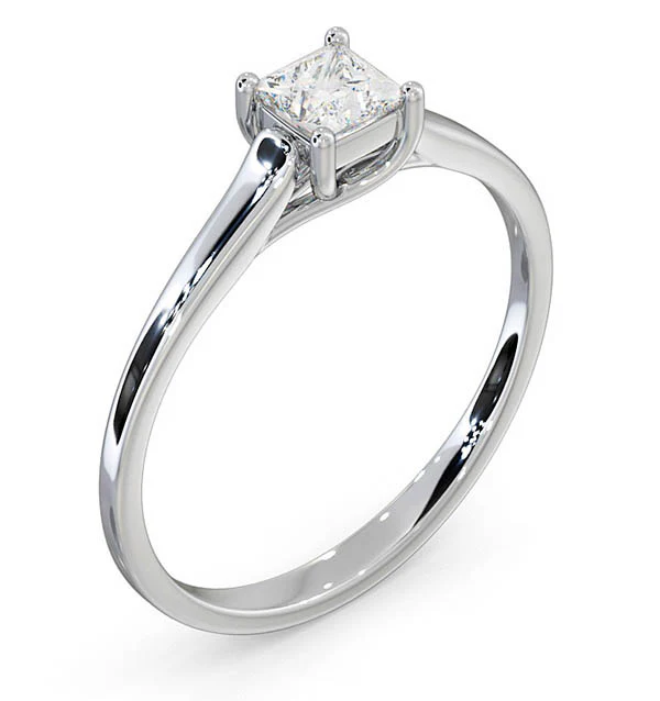 Certified Lucy 18K White Gold Diamond Engagement Ring 0.33CT-G-H/SI - Image 2