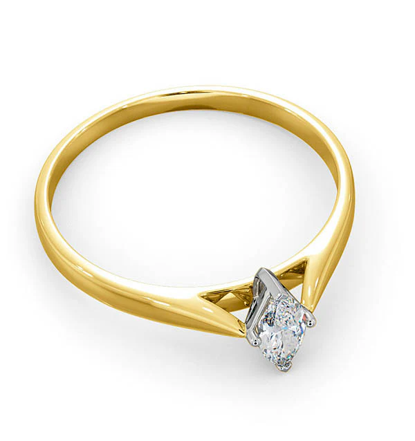 Certified Marquise 18K Gold Diamond Engagement Ring 0.25CT-F-G/VS - Image 4