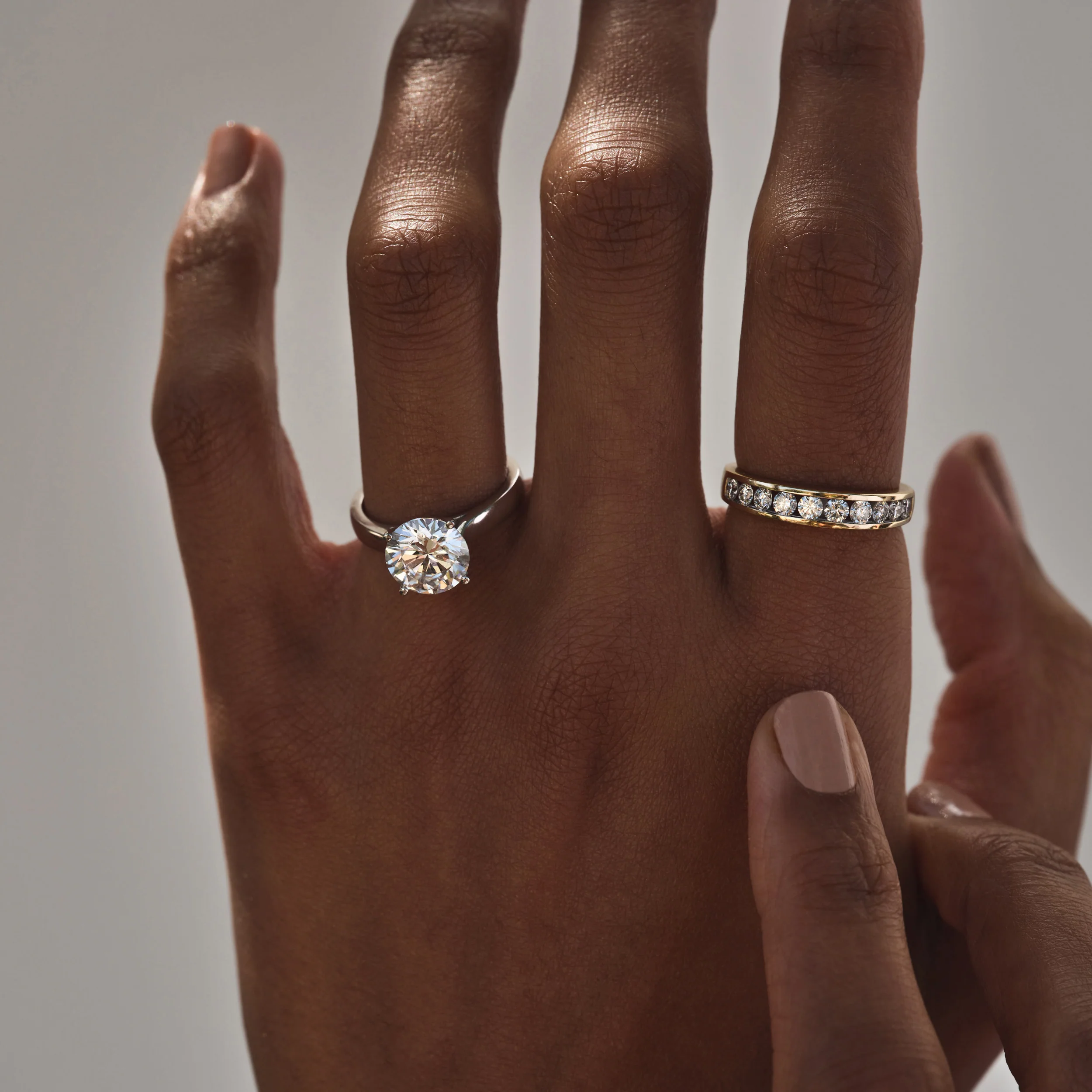 Channel Set Lab Diamond Eternity Ring 0.05ct in 9K Gold - Image 4