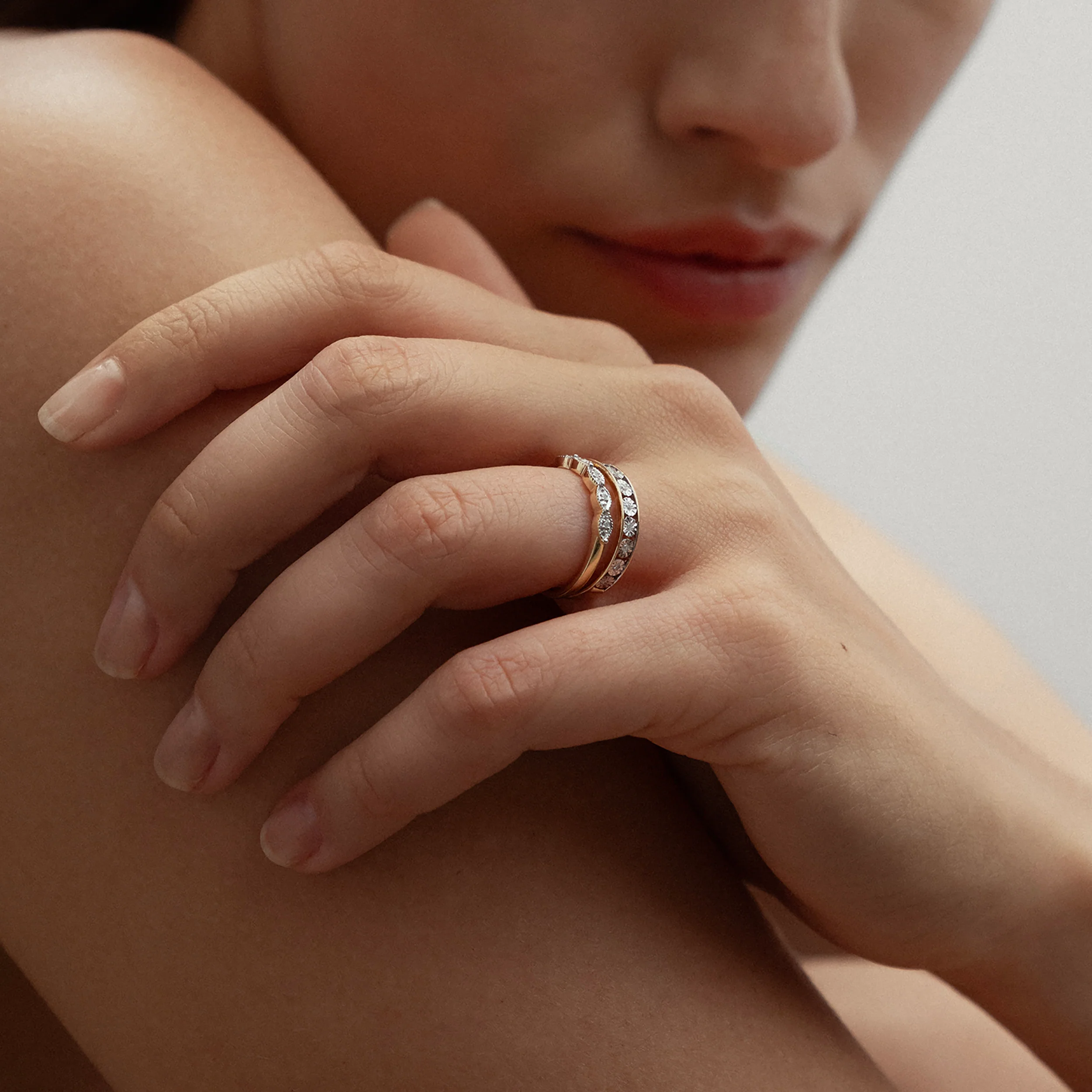 Channel Set Lab Diamond Eternity Ring 0.05ct in 9K Gold - Image 5