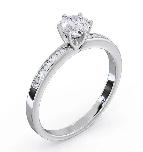 Charlotte Diamond Engagement Side Stone Ring Platinum 0.65CT G/SI2 - Image 4