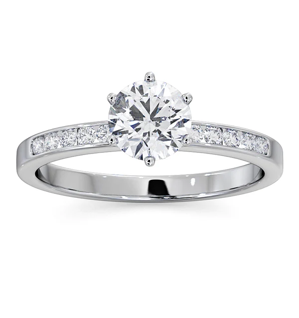 Charlotte GIA Diamond Engagement Side Stone Ring Platinum 0.88CT G/SI2 - Image 3