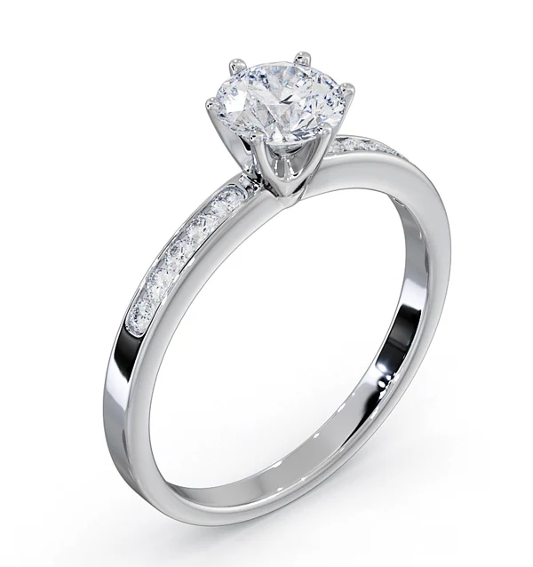 Charlotte GIA Diamond Engagement Side Stone Ring Platinum 0.88CT G/VS1 - Image 4