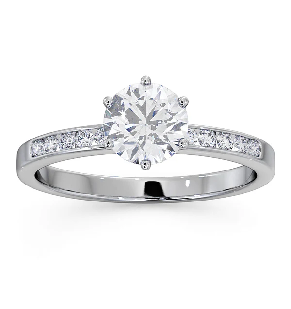 Charlotte GIA Diamond Engagement Side Stone Ring Platinum 1.10CT G/VS2 - Image 3