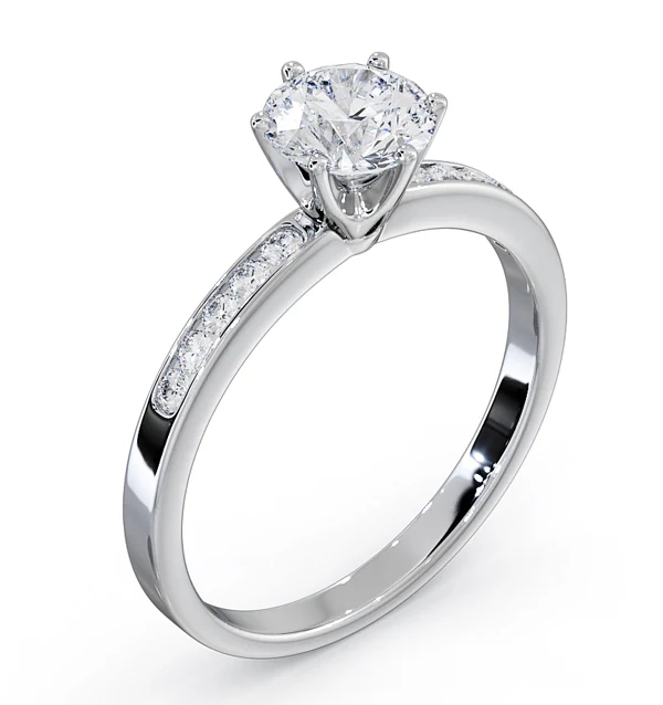 Charlotte GIA Diamond Engagement Side Stone Ring Platinum 1.10CT G/VS2 - Image 4