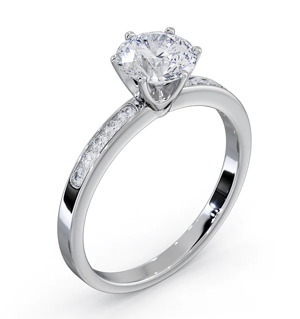 Charlotte GIA Diamond Engagement Side Stone Ring Platinum 1.20CT G/VS2 - Image 4