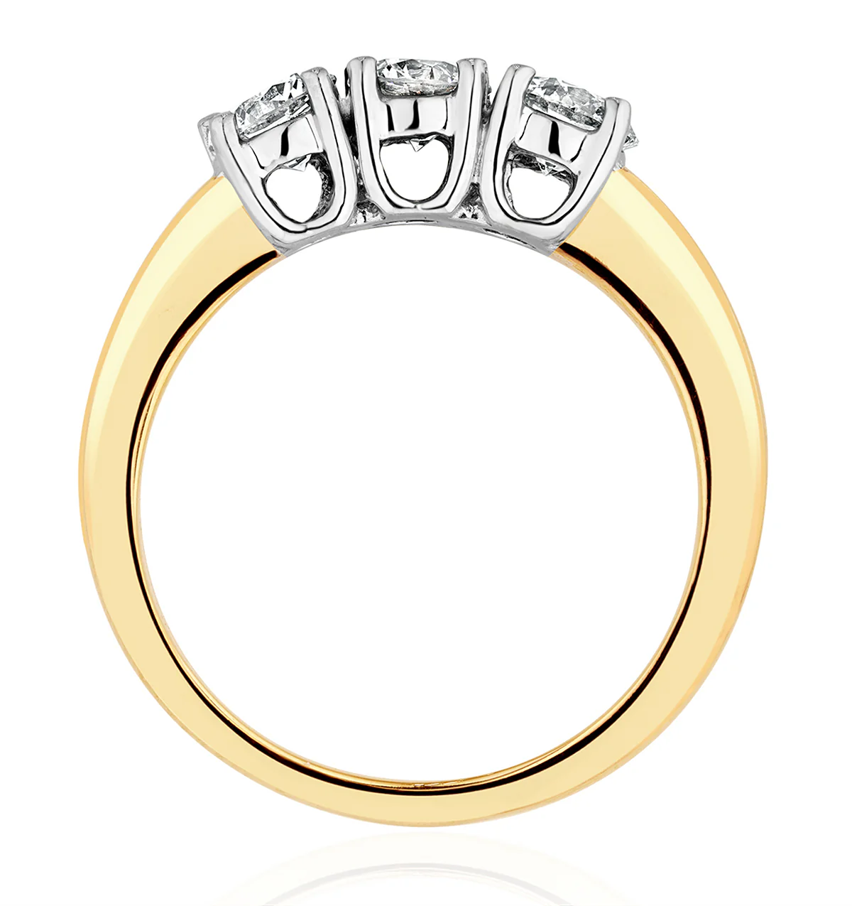 Chloe 18K Gold 3 Stone Diamond Ring 1.00CT H/SI - Image 3
