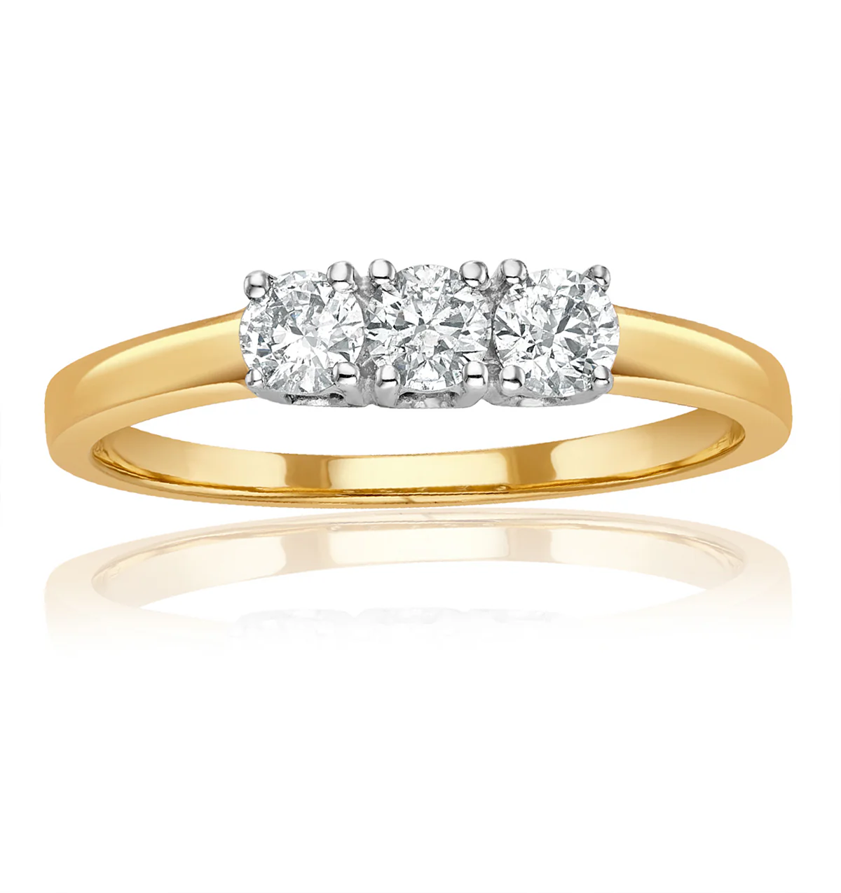 Chloe 18K Gold 3 Stone Lab Diamond Ring 0.50CT H/SI - Image 2