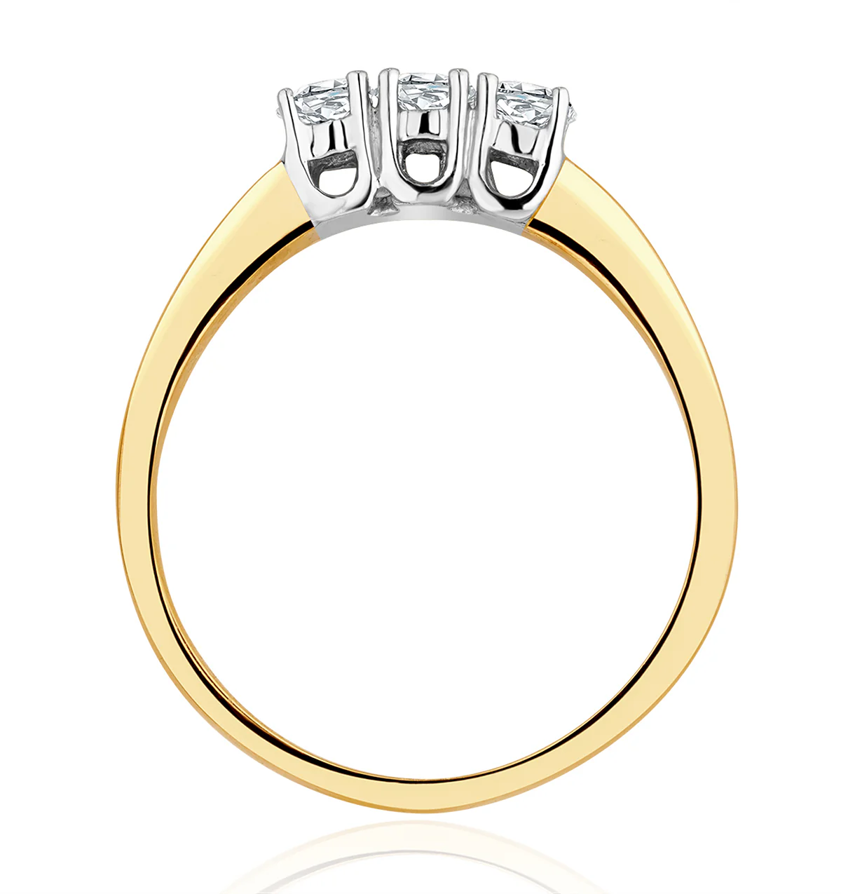 Chloe 18K Gold 3 Stone Lab Diamond Ring 0.50CT H/SI - Image 3