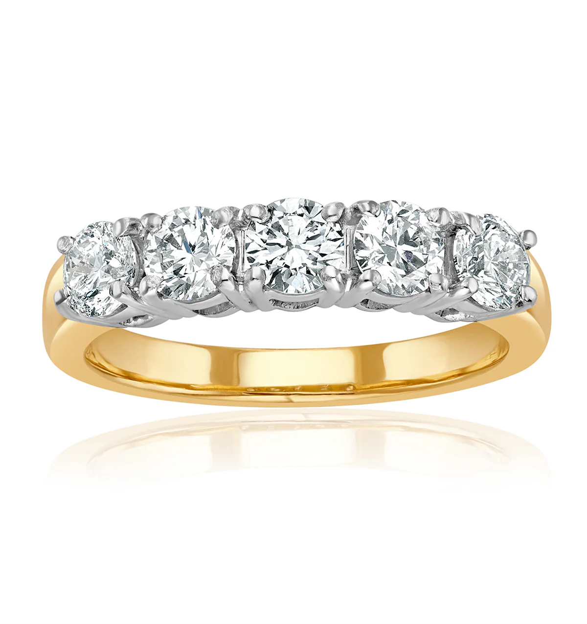 Chloe 18K Gold 5 Stone Diamond Eternity Ring 1.00CT H/SI - Image 3