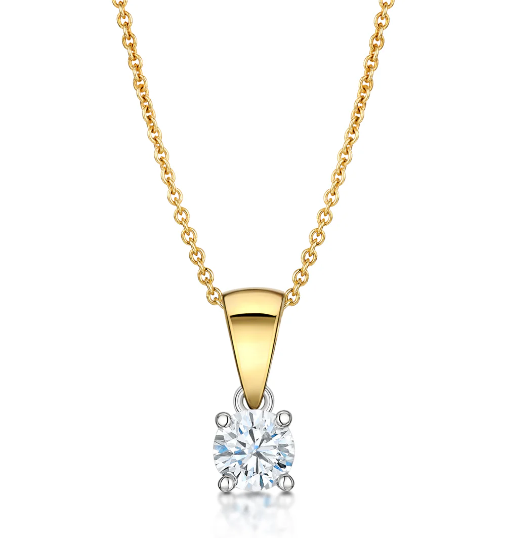 Chloe 18K Gold Lab Diamond Solitaire Necklace 0.33CT F/VS - Image 2