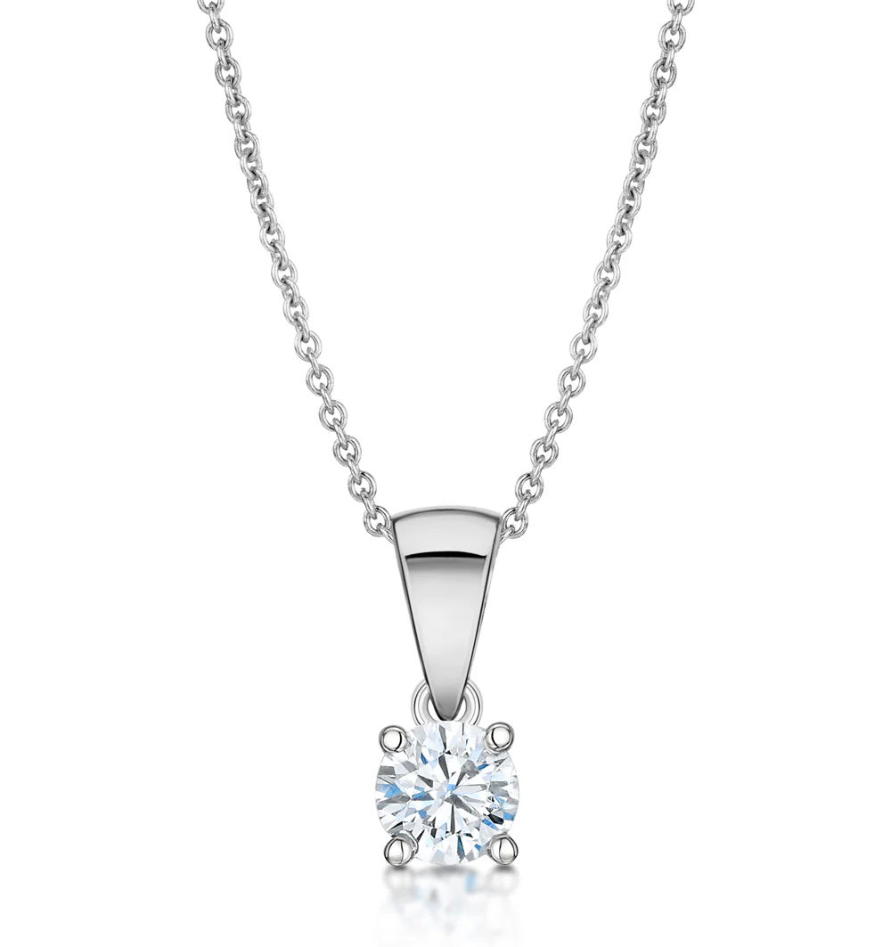 Chloe 18K White Gold Lab Diamond Solitaire Necklace 0.33CT F/VS - Image 2