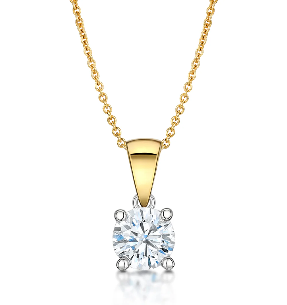 Chloe 2.00ct Lab Diamond Solitaire Pendant Necklace F/VS Quality in 18K Yellow Gold - Image 3