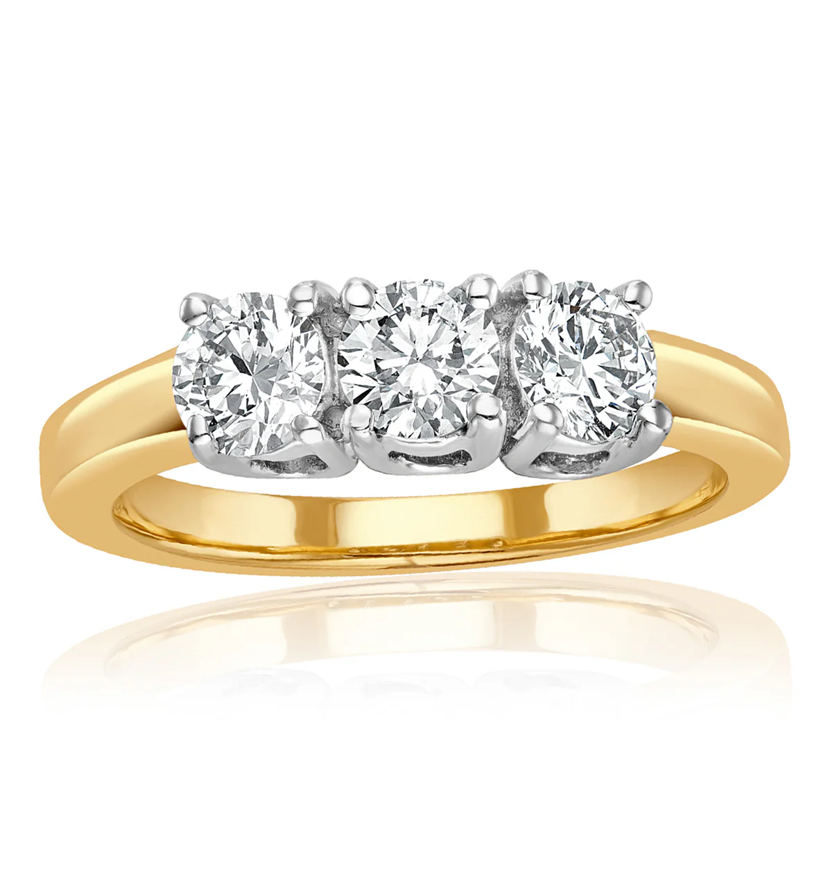 Chloe 3 Stone Trilogy Lab Diamond Ring 1.00CT G/Vs in 18K Gold - Image 2