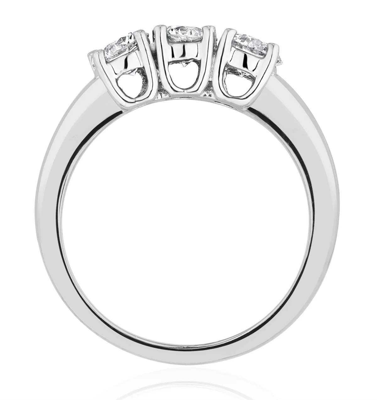 Chloe 3 Stone Trilogy Lab Diamond Ring 1.00CT G/Vs in 18K White Gold - Image 3
