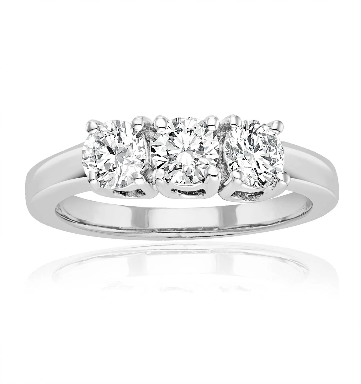Chloe 3 Stone Trilogy Lab Diamond Ring 1.00CT G/Vs in Platinum - Image 2