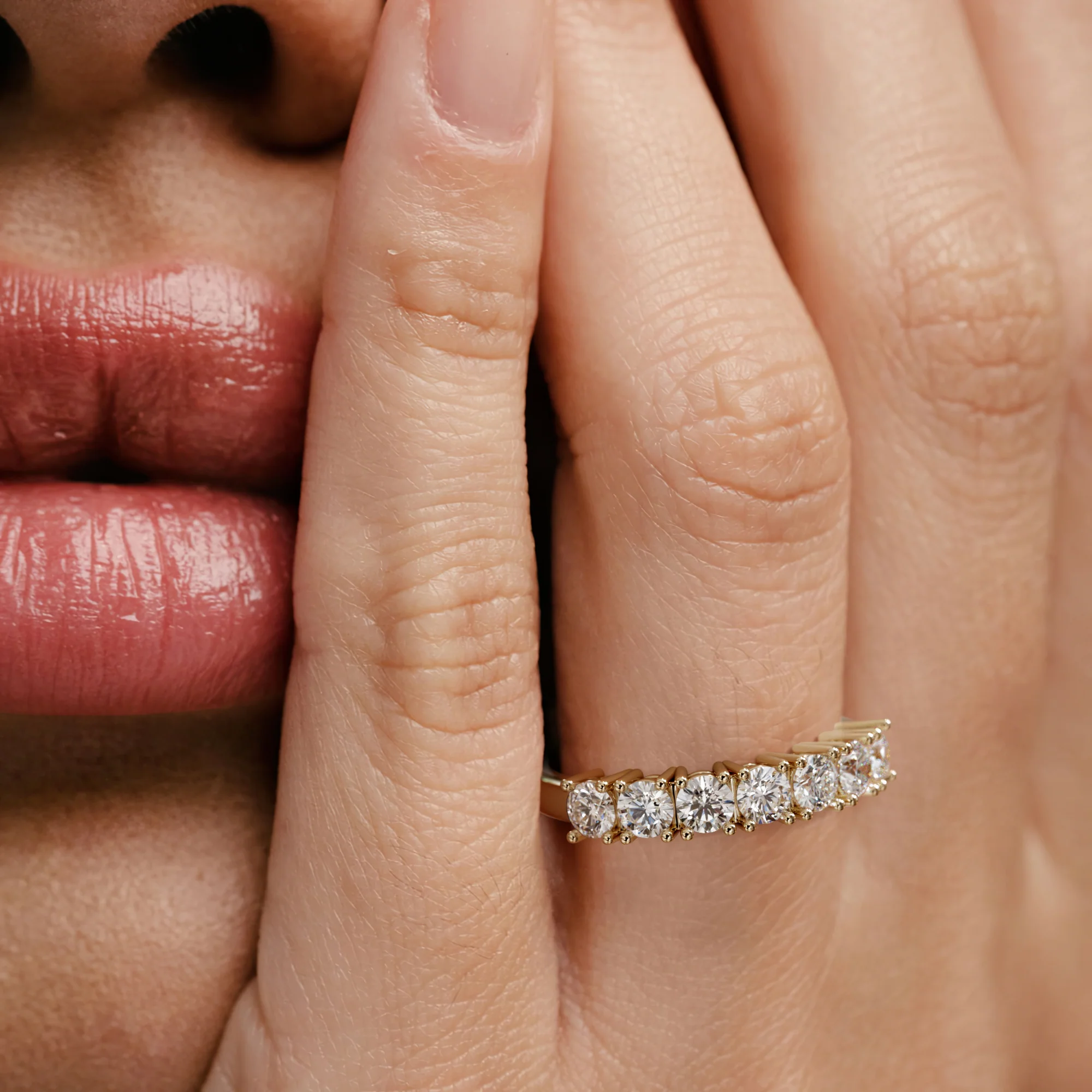 Chloe 7 Stone Lab Diamond Eternity Ring 1.00CT G/VS in 9K Gold - Image 5