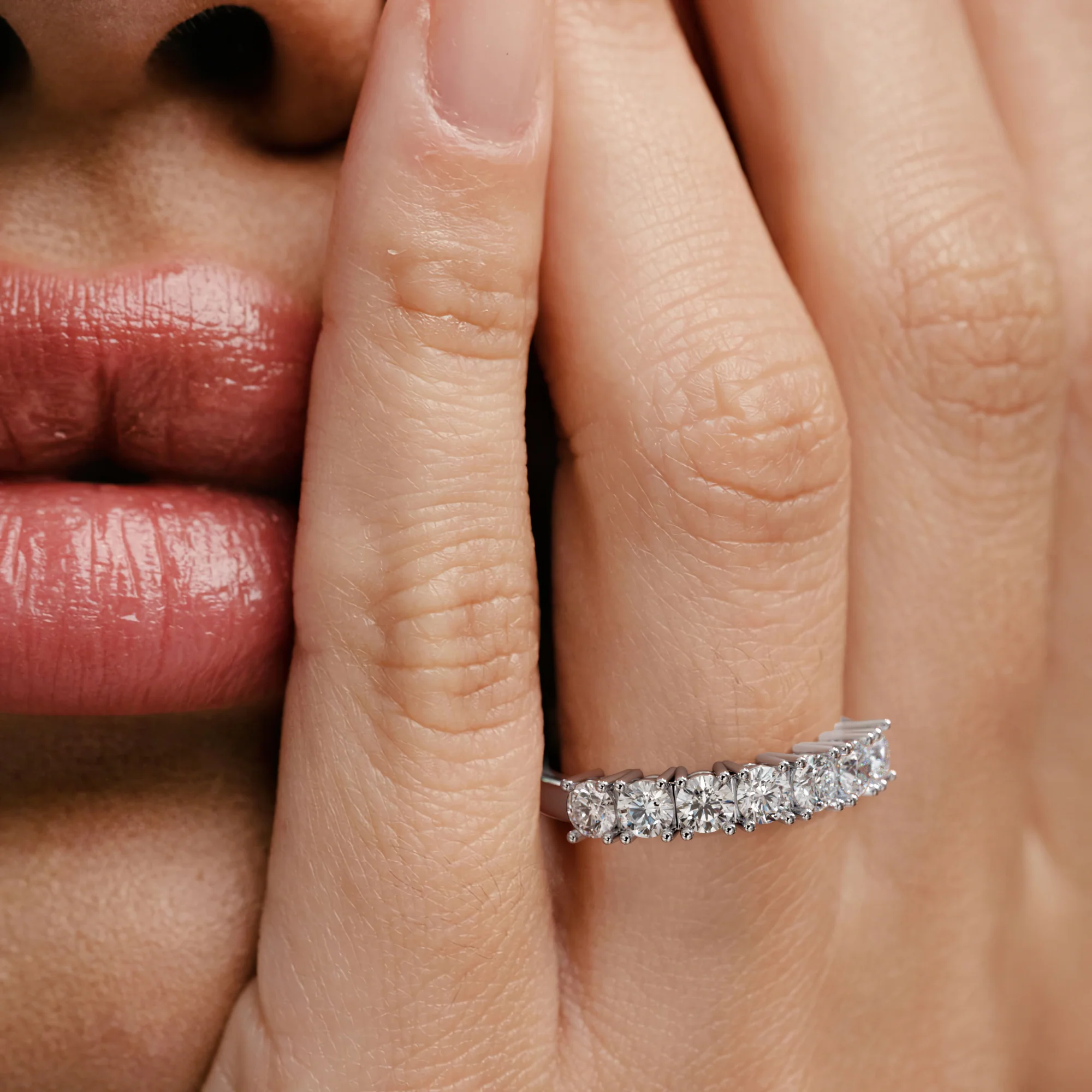Chloe 7 Stone Lab Diamond Eternity Ring 1.00CT G/VS in 9K White Gold - Image 4