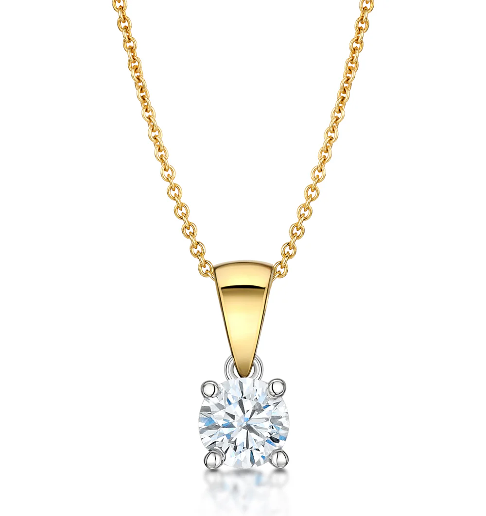 Chloe 0.50ct Lab Diamond Solitaire Necklace in 18K Yellow Gold F/VS1 - Image 2