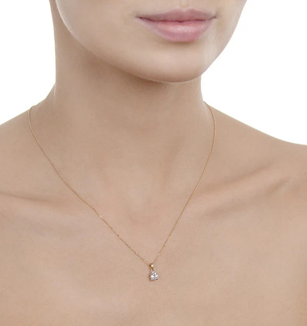 Chloe 0.50ct Lab Diamond Solitaire Necklace in 18K Yellow Gold F/VS1 - Image 3