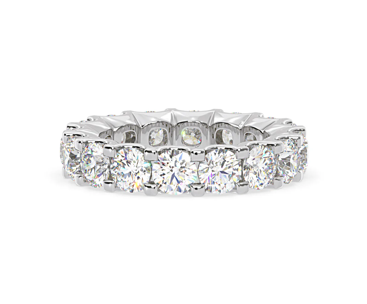 Chloe Lab Diamond Eternity Ring 18K White Gold Claw Set 5.00ct G/Vs - Image 13