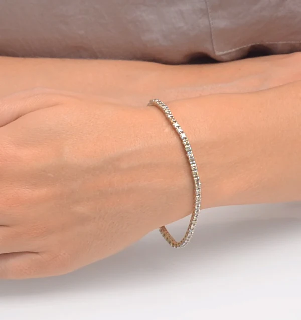 Chloe Lab Diamond Tennis Bracelet 3.00ct H/Si Set in 9K Gold - Image 4