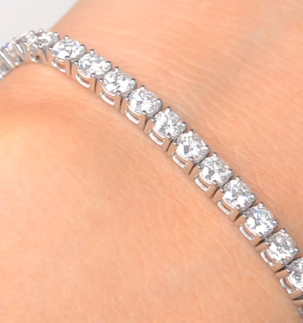 Chloe Lab Diamond Tennis Bracelet 7.00ct G/VS Set in 18K White Gold - Image 2