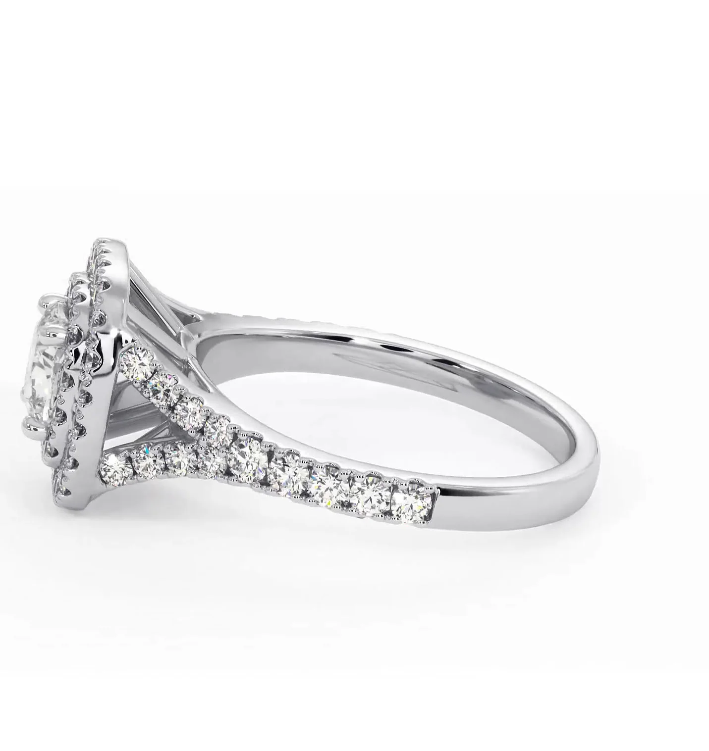 Cleopatra Diamond Halo Engagement Ring 18K White Gold 1.20ct G/SI1 - Image 25