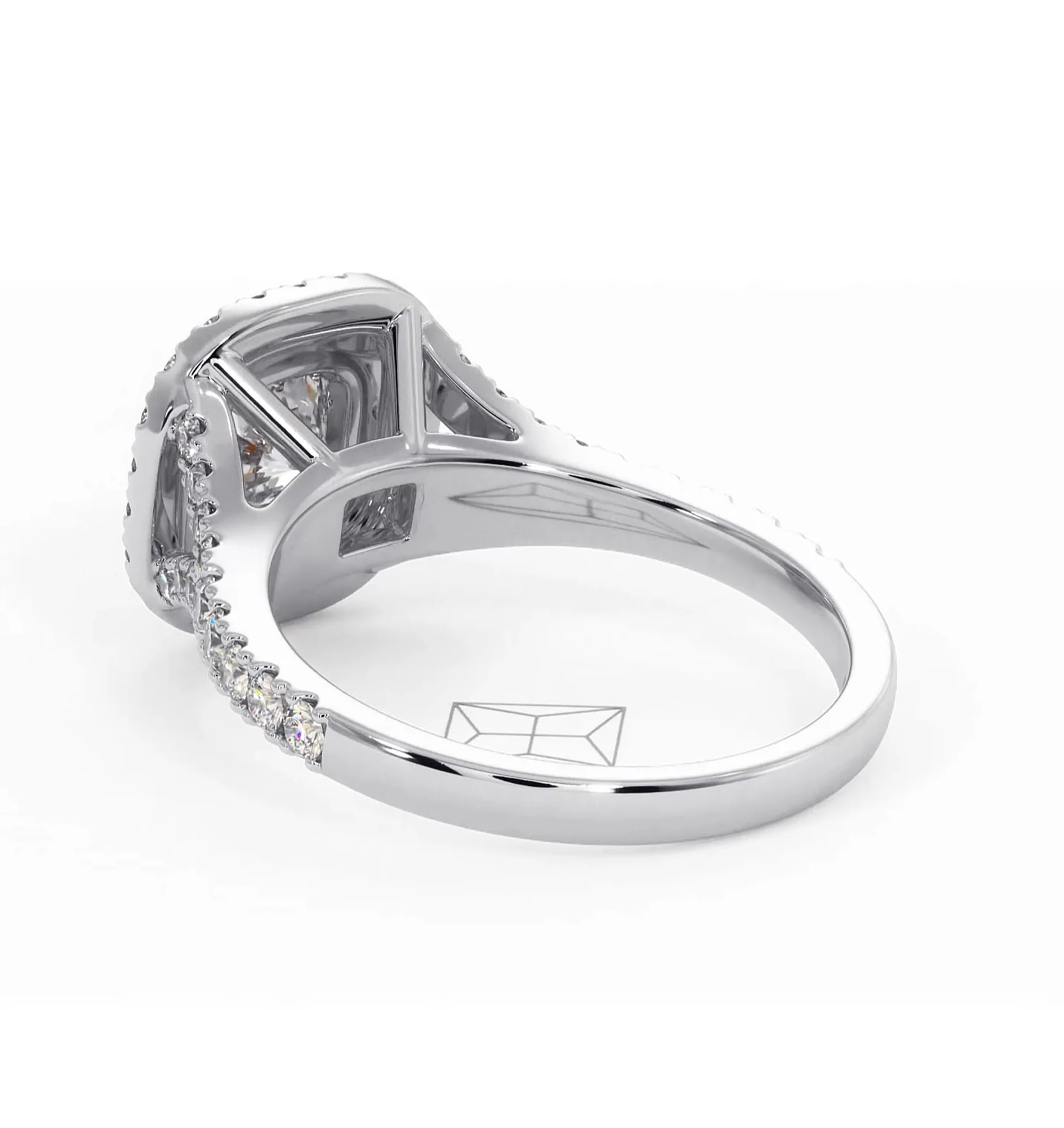 Cleopatra Diamond Halo Engagement Ring 18K White Gold 1.20ct G/SI1 - Image 37